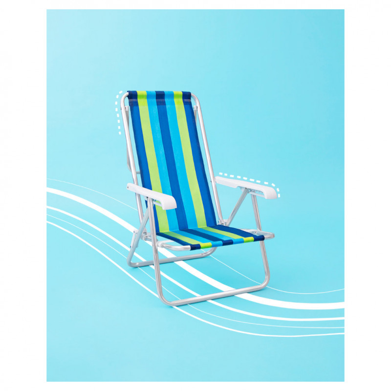 Cadeira Reclinável de Alumínio 8 Posições Mor - Sortidas