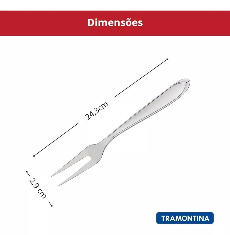Garfo Trinchante Para Carne Tramontina Laguna Em Aço Inox