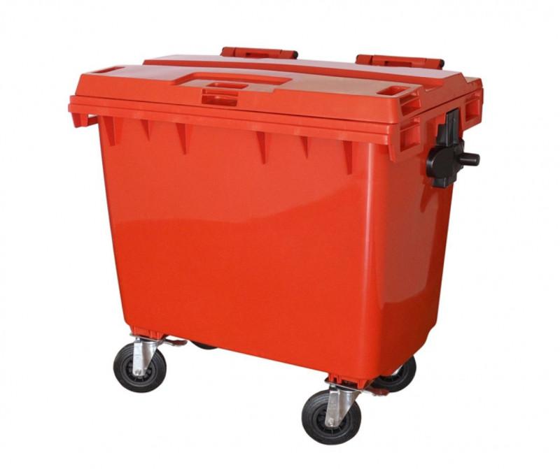 Container Plástico 660 Lts - Reforçado - Contentor Vermelho