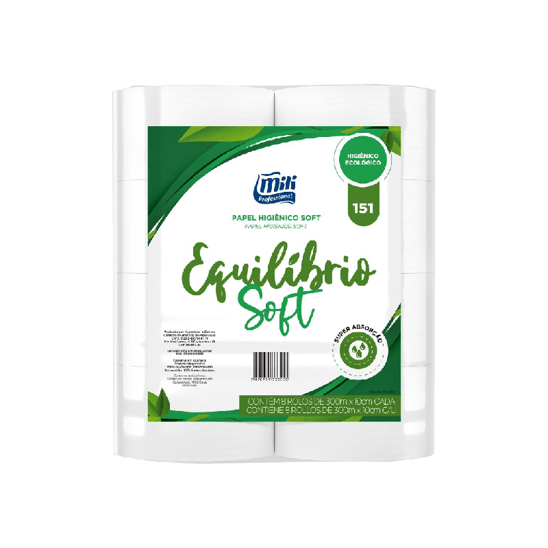 PAPEL HIGIÊNICO FOLHA SIMPLES 8X300 MTS PREMIUM UNIQUE 8 ROLOS (151)