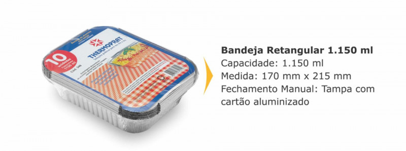 BANDEJA ALUMINIO 1150 GR THERMOPRAT - 1 PACOTE C/ 10 UNIDADES