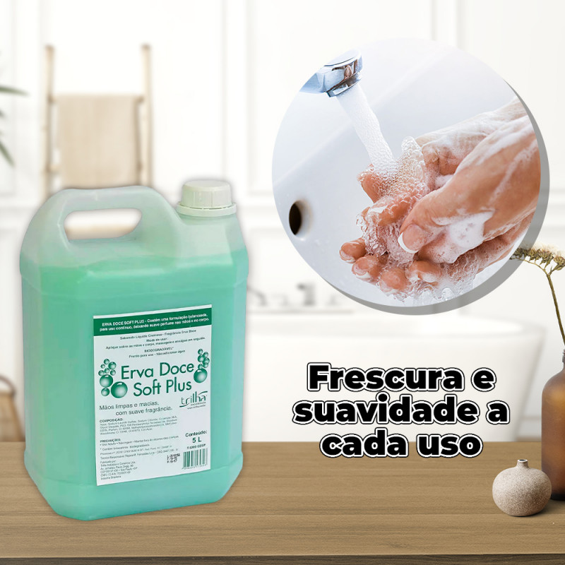 SABONETE LIQUIDO 5 LITROS ERVA DOCE PLUS TRILHA C/ 1 UN (T-5000EDSP)