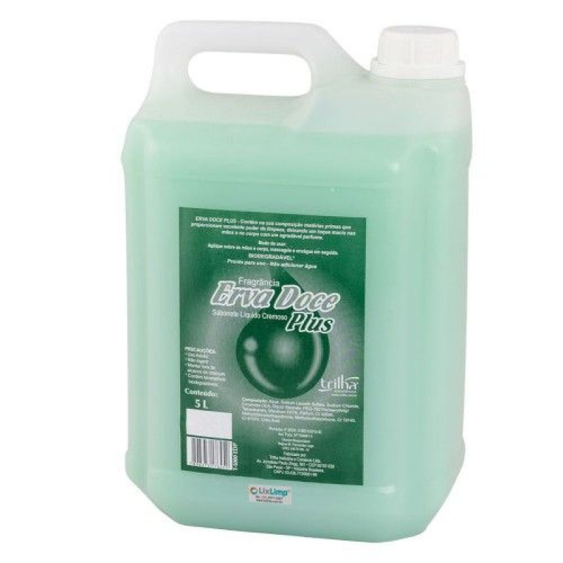 SABONETE LIQUIDO 5 LITROS ERVA DOCE PLUS TRILHA CX C/ 4 UN (T-5000EDSP)