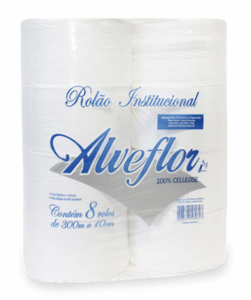 HIGIENICO FS 8X300 MT LUXO ABBASPEL - 2121 ALVEFLOR FD COM 8 UN