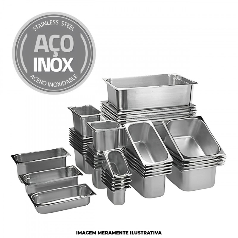 Cuba Inox Gastronômica Gn 1/1 100mm Sem Alça E Sem Tampa
