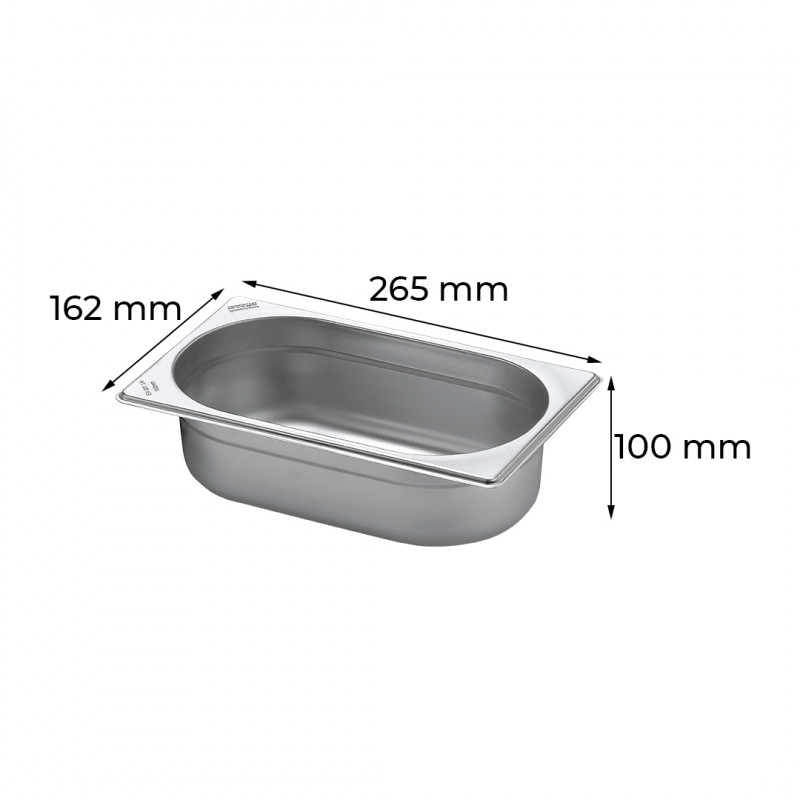 Cuba Inox Gastronômica Gn 1/4 100mm Sem Alça E Sem Tampa