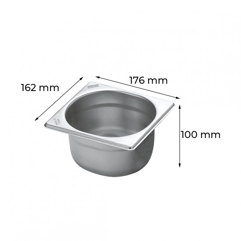 Cuba Inox Gastronômica Gn 1/6 100mm Sem Alça E Sem Tampa