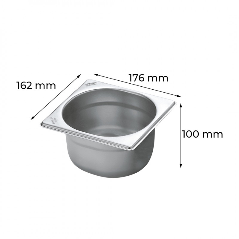 Cuba Inox Gastronômica Gn 1/6 100mm Sem Alça E Sem Tampa