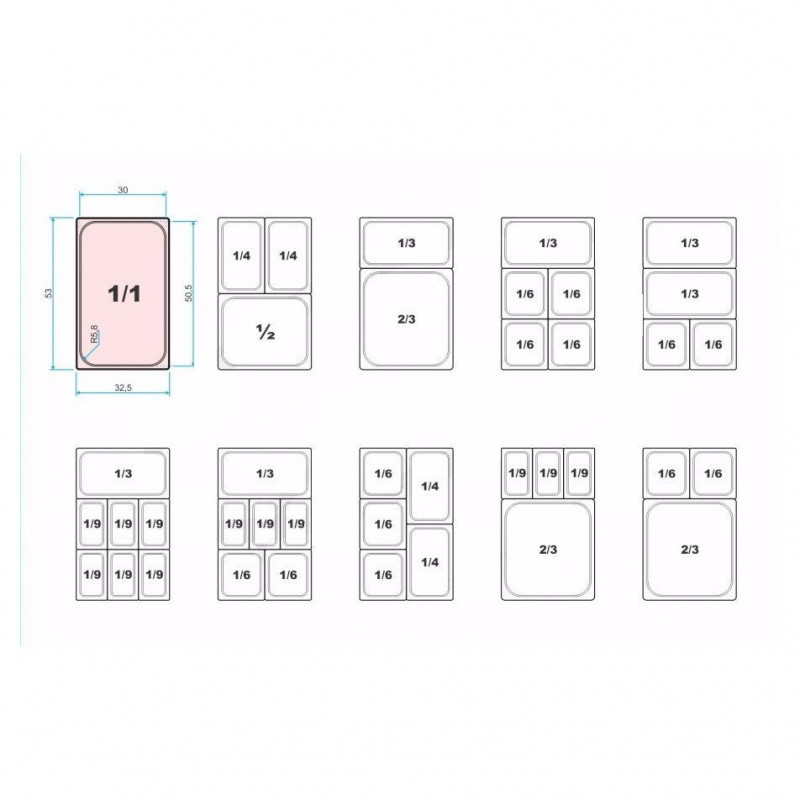 Cuba Inox Gastronômica Gn 1/6 100mm Sem Alça E Sem Tampa