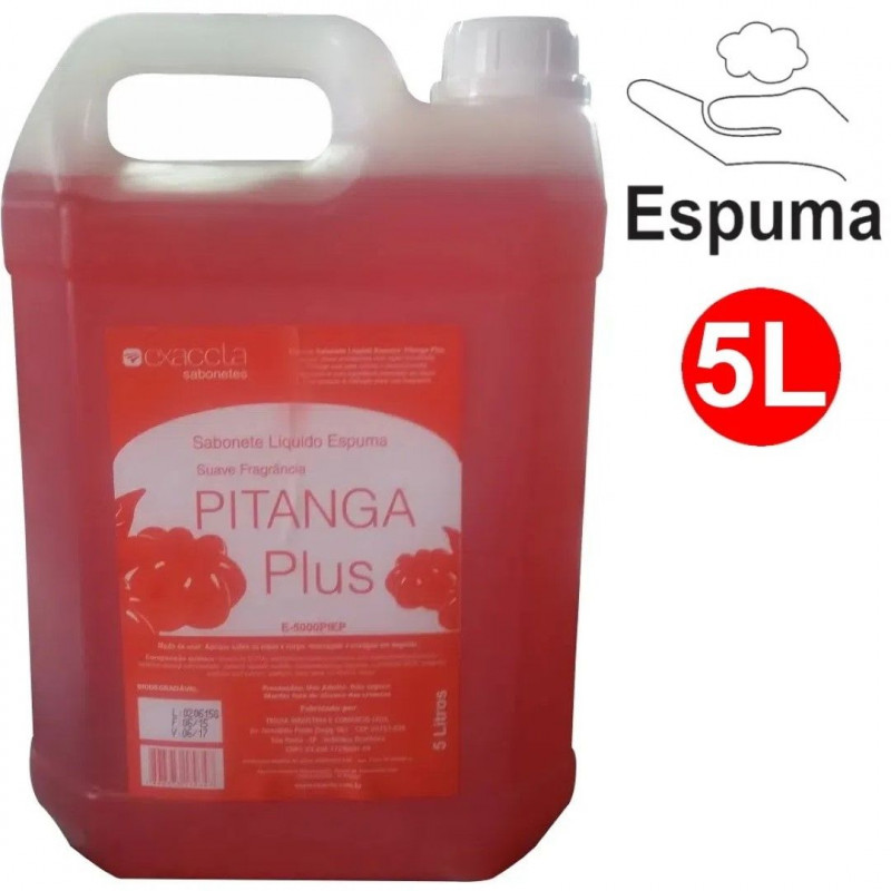 SABONETE LIQUIDO 5 LITROS C/ ESPUMA PITANGA EXACCTA C/ 1 UN (E-5000PIEP)