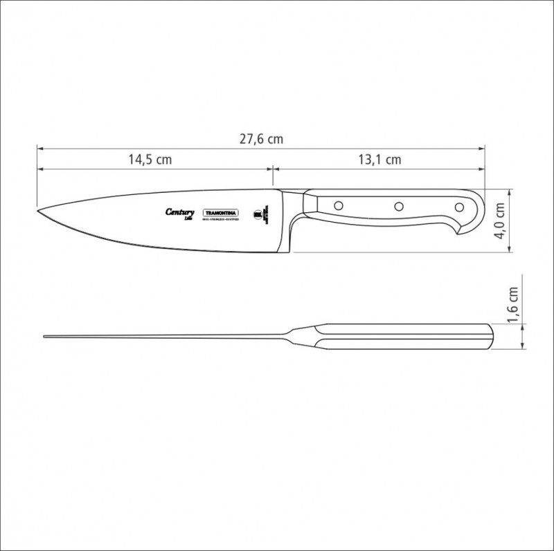 Faca Tramontina Chef Century com Lamina De Aco Inox 6