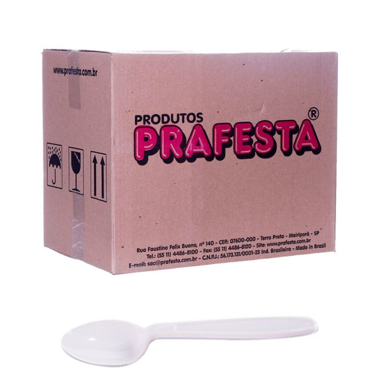 COLHER MASTER PRAFESTA BRANCA A GRANEL CX C/ 500 UN (8871)