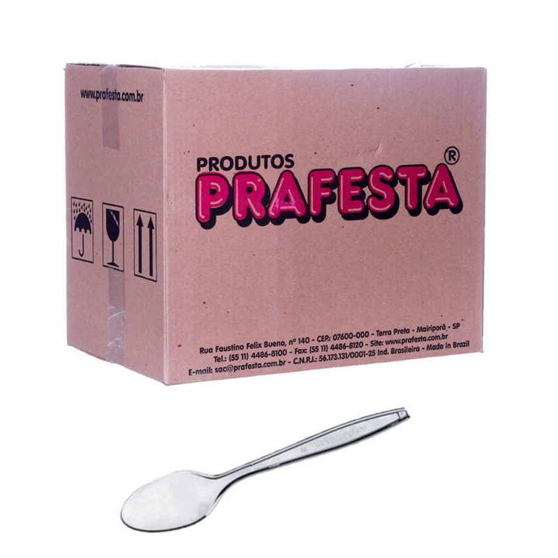 COLHER MASTER PRAFESTA CRISTAL A GRANEL CX C/ 500 UN (8872)