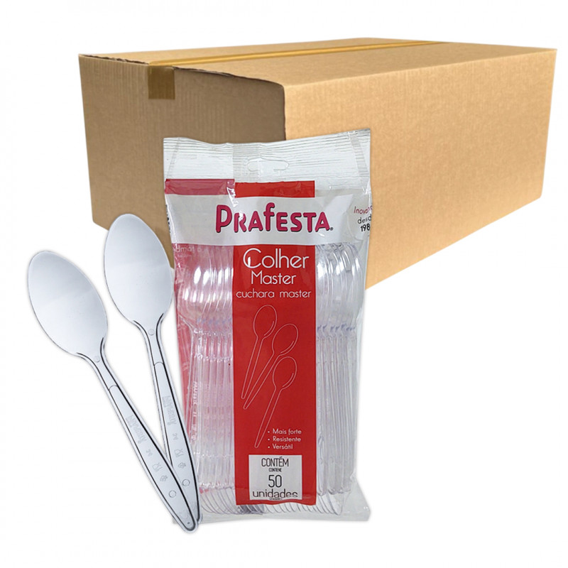 COLHER MASTER PRAFESTA CRISTAL CX C/ 500 UN (8882)