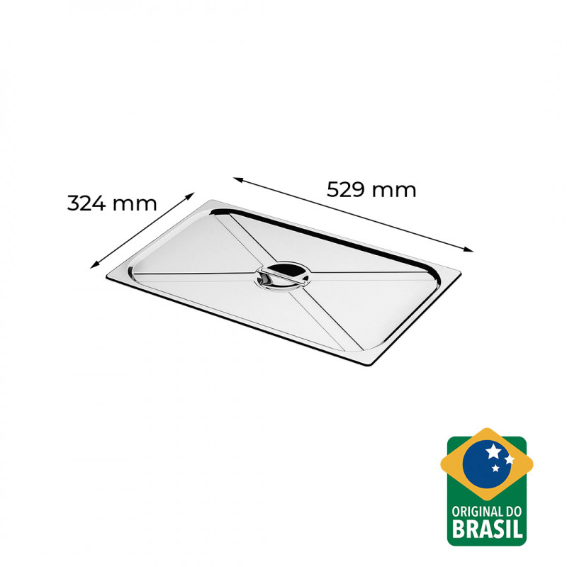 Tampa Para Cuba Em Aço Inox 1/1 Sem Recortes Tramontina