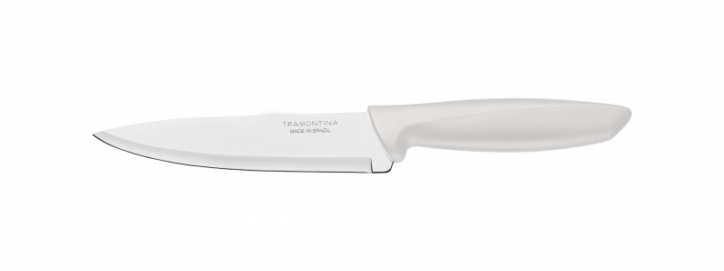 Faca Chef Tramontina Plenus Lâmina Aço Inox Cabo Branco 6"