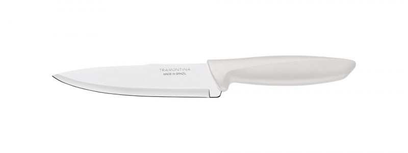 Faca Chef Tramontina Plenus Lâmina Aço Inox Cabo Branco 6"