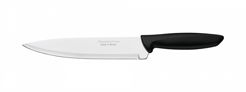 Faca Chef Tramontina Plenus Lâmina Aço Inox Cabo Preto 8"