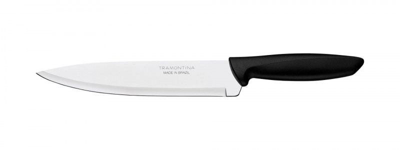 Faca Chef Tramontina Plenus Lâmina Aço Inox Cabo Preto 8"