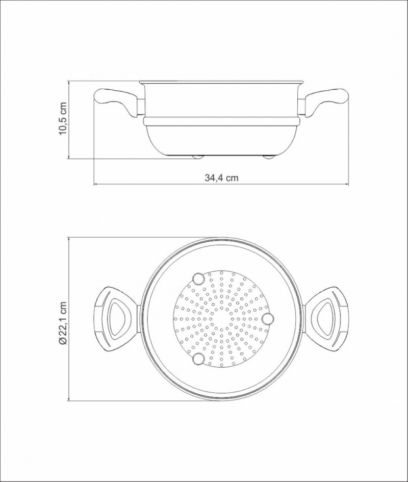 Cozi-Vapore Solar 20 Cm Aço Inox Com Alças Tramontina  