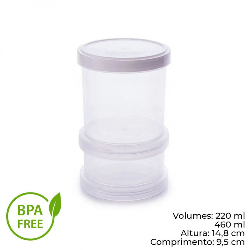 ORGANIZADOR EMPILHAVEL COM TAMPA ROSCA 2 PEÇAS PLASÚTIL (8059)