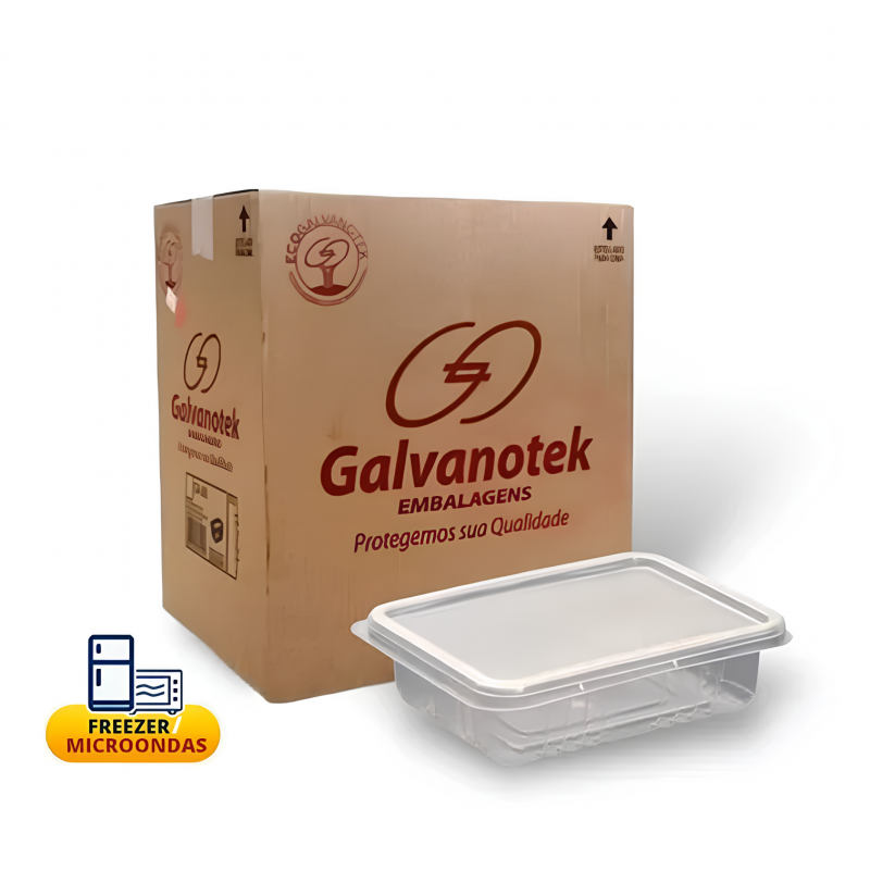 Pote Retangular 700ml G302 Cristal Pp Galvanotek - 100un