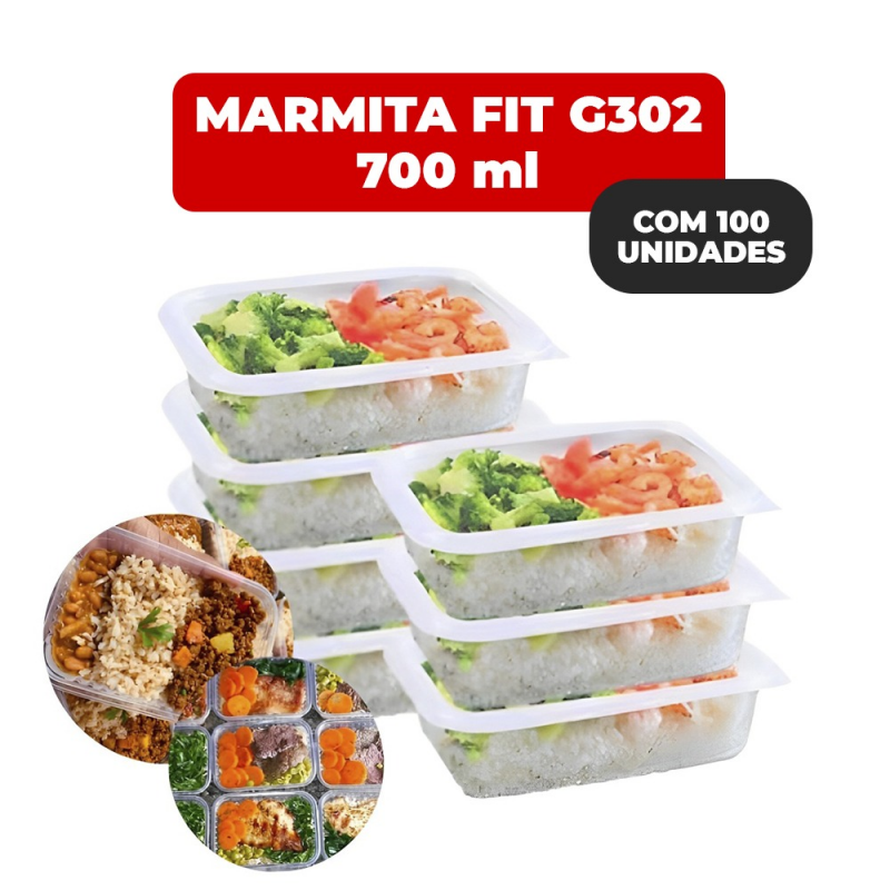 Pote Retangular 700ml G302 Cristal Pp Galvanotek - 100un