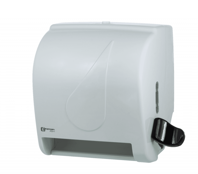 DISPENSER PARA PAPEL TOALHA BOBINA ALAVANCA C/VISOR FORTCOM CX C/ 1 UN (LDAL200)