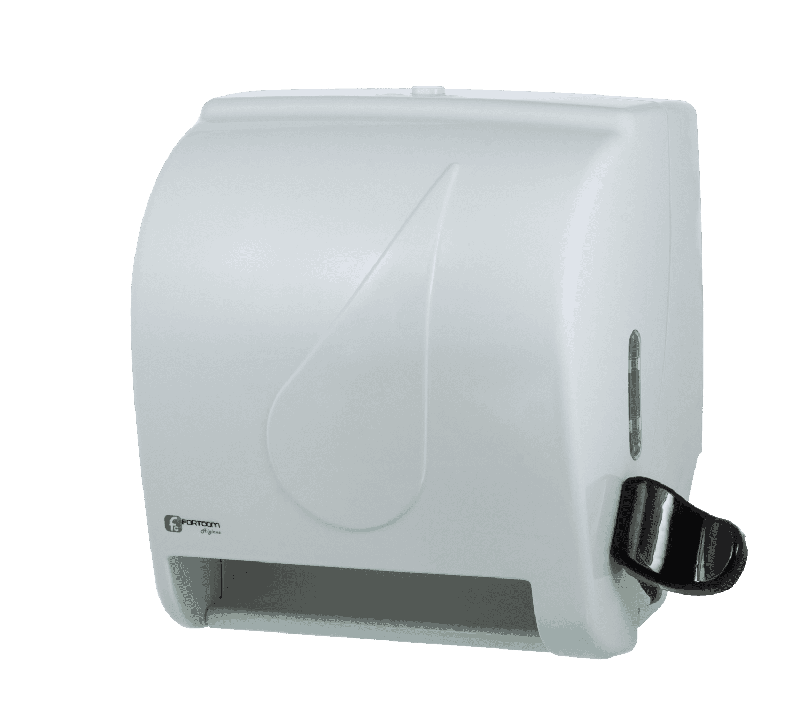 DISPENSER PARA PAPEL TOALHA BOBINA ALAVANCA C/VISOR FORTCOM CX C/ 1 UN (LDAL200)