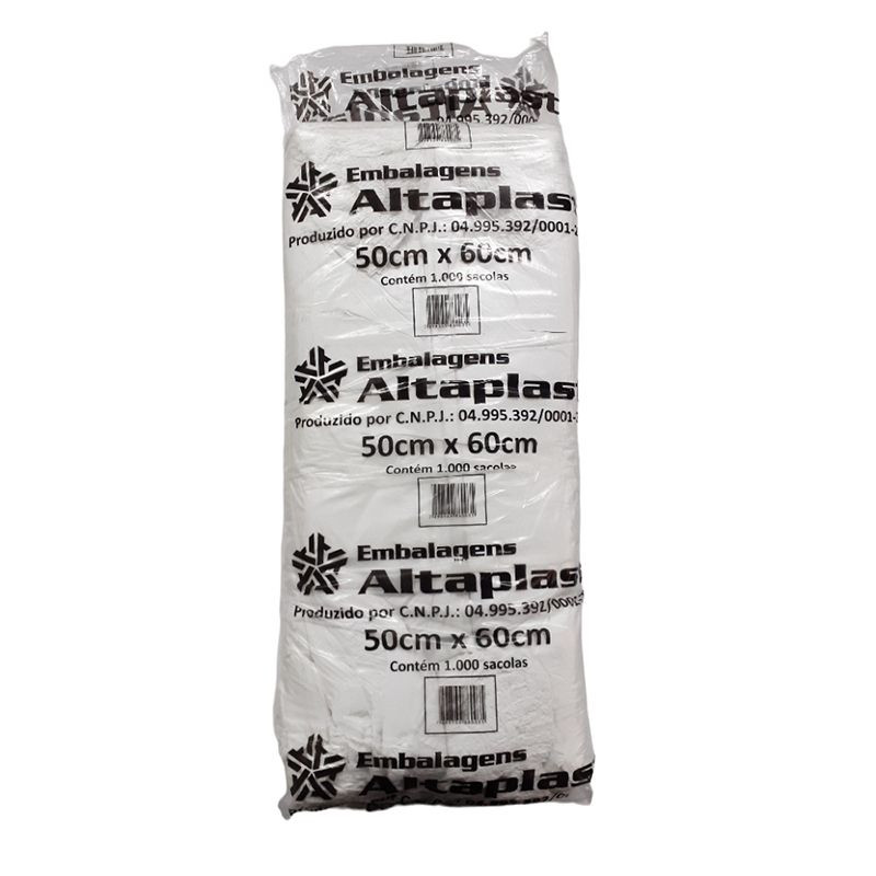 Sacola Plástica 50X60 Branca C/2,5 Kg Atp - Fardo Com 2,5 Kg