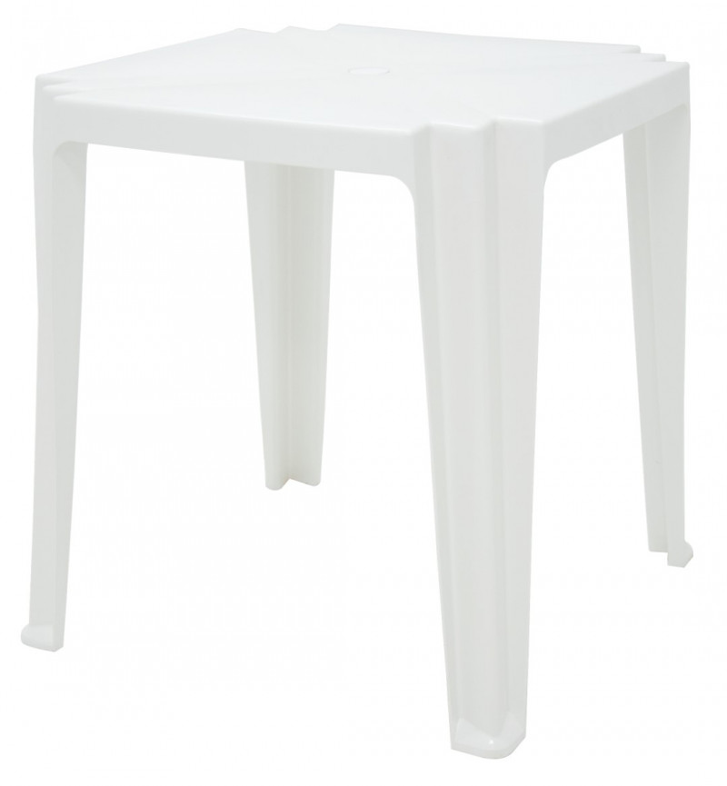 Mesa De Plastico Quadrada 70x70 Tramontina Tambaú Branco Fwt