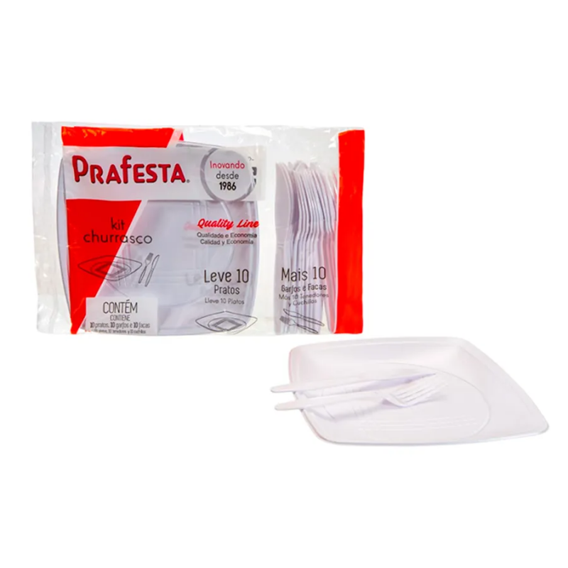 CJ PRATO+GARFO MASTER CHURRASCO PRAFESTA BRANCO PT CX C/ 200 UN (6101)