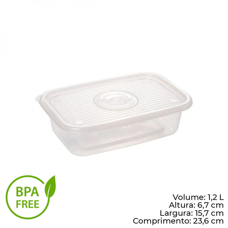 POTE RETANGULAR POP 1,2 LITROS PLASÚTIL (5774)