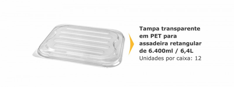 TAMPA PET P/ ASSADEIRA RETANGULAR 6,4 LT THERMOPRAT - 1 UNIDADE