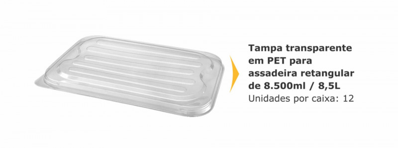 TAMPA PET ASSADEIRA RETANGULAR 8,5 LT THERMOPRAT - 1 UNIDADE