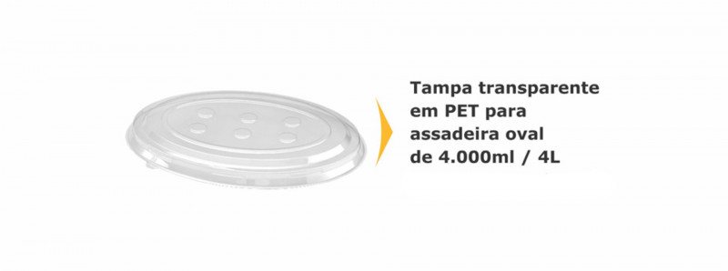 TAMPA PET OVAL P/ ASSADEIRA 4 LT THERMOPRAT - 1 UNIDADE