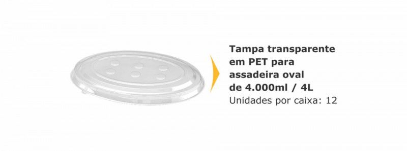 TAMPA PET OVAL P/ ASSADEIRA 4 LT THERMOPRAT - 1 UNIDADE