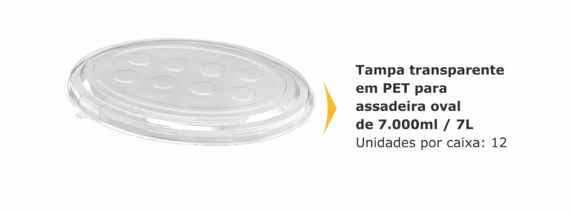 TAMPA PET OVAL P/ ASSADEIRA 7 LT THERMOPRAT - 1 UNIDADE