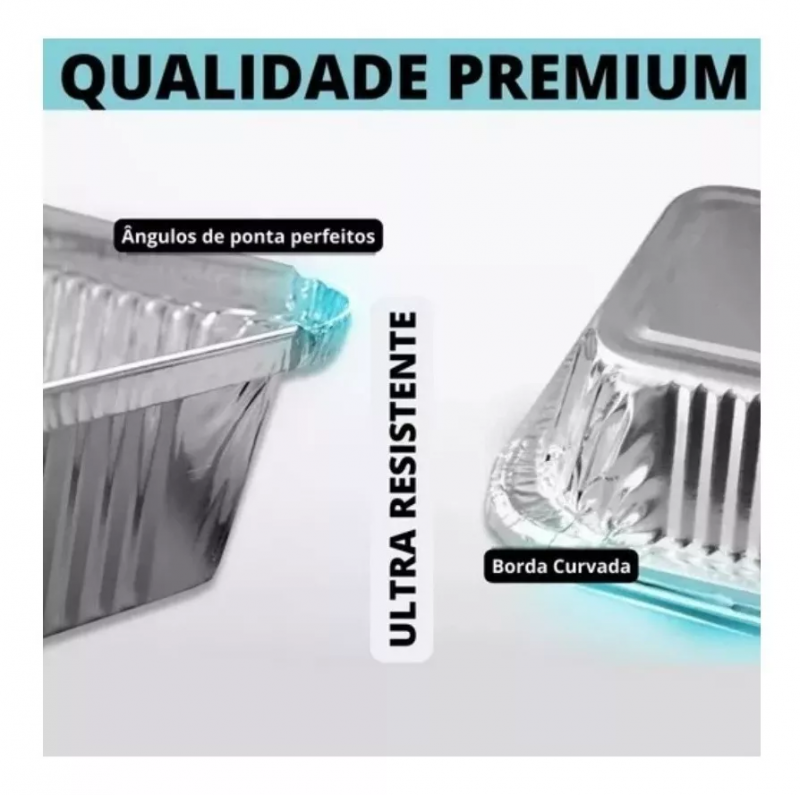 Marmitex De Alumínio Bandeja 750ml C/ Tampa C/100u