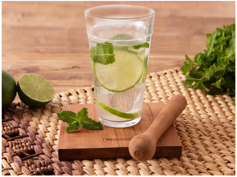 Kit Caipirinha Tramontina 3 Pçs Copo 450ml Tábua Macerador