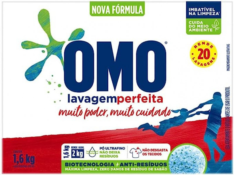 DETERGENTE PO OMO 1,6 KG LAV PERFEITA - 112000 CX COM 1 CX