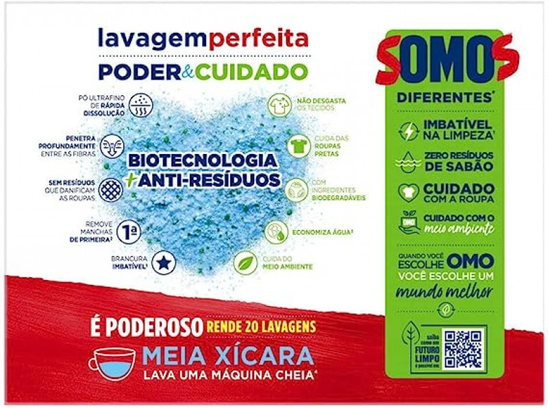 DETERGENTE PO OMO 1,6 KG LAV PERFEITA - 112000 CX COM 1 CX