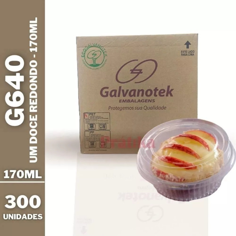 Embalagem Doce Red 170ml 10,6x4,6cm C/300Un Galvanotek G-640