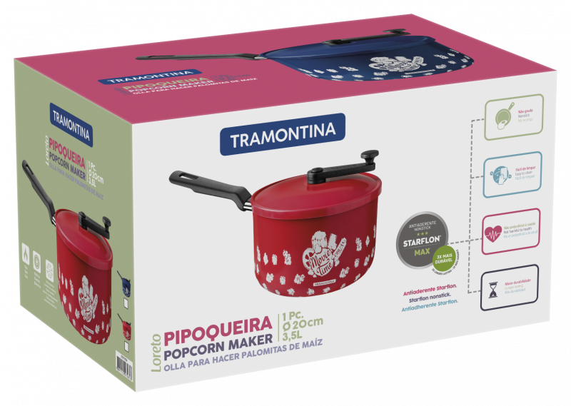 Pipoqueira Tramontina Loreto 3,5l 20cm Antiaderente Azul