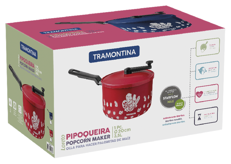 Pipoqueira Tramontina Loreto 3,5l 20cm Antiaderente Azul