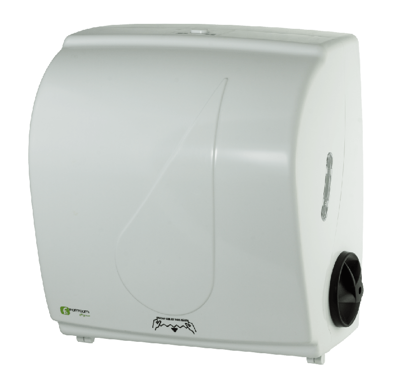 DISPENSER PARA PAPEL TOALHA BOBINA A CORTE BRANCO FORTCOM CX C/ 1 UN (LDAU200)