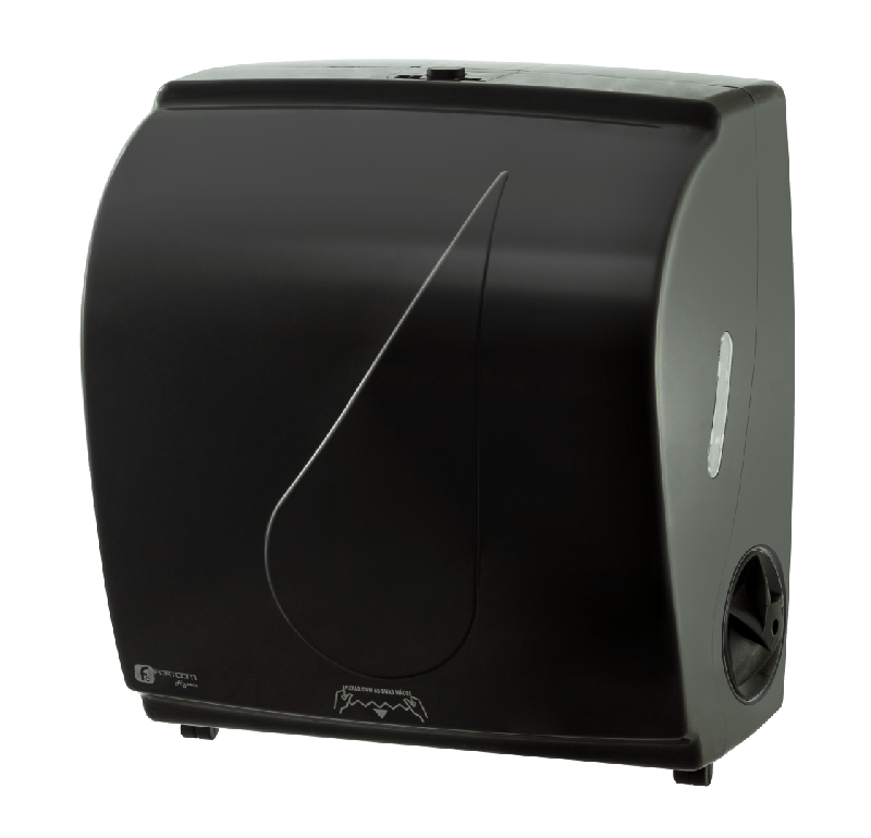 DISPENSER PARA PAPEL TOALHA BOBINA A CORTE BLACK FORTCOM CX C/ 1 UN (LDAU200)