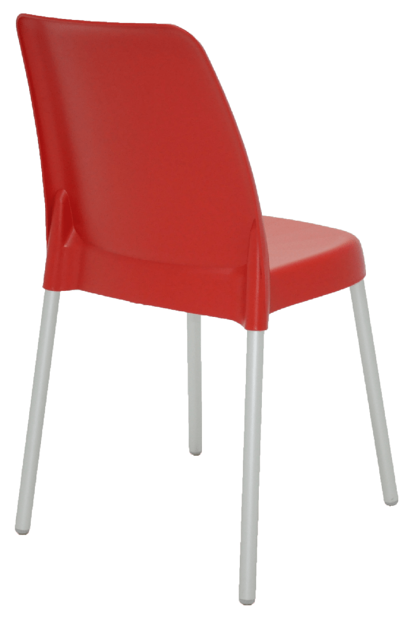 Cadeira Plástica Vanda Vermelha E Pernas Alumínio Tramontina