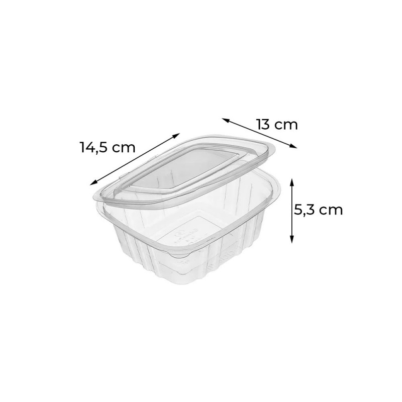 Pote Retangular Tampa Articulada 500ml GA90 C/200 UN