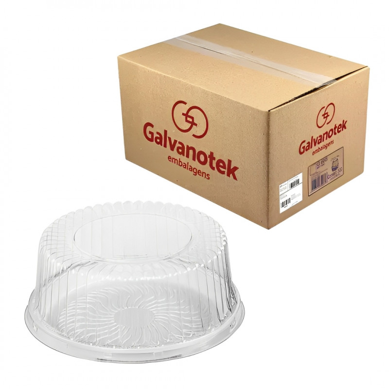 EMBALAGEM PARA BOLO/TORTA 25x10CM ALTO BRANCO GALVANOTEK CX C/ 100 UN (G37MA)